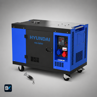موتور برق دیزلی هیوندای HG‑6890 ریموت‌دار 9 کیلووات | تک فاز و سه فاز